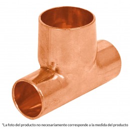 Tee de cobre reducida, 3/4'...