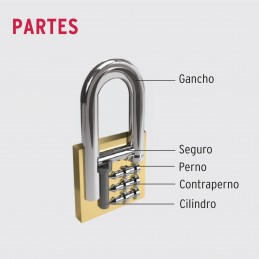 Juego Candados Acero Lock 45mm Gancho Largo Misma Llave (2 Pzas)